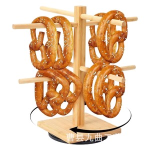 Escurridor de Tazas de Madera de Múltiples Niveles, Soporte Giratorio para Exhibición de Tazas, Organizador de Escritorio de 2 Niveles Redondo con Base - Product Image 2