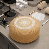 Pouf de sol en corde de coton tressée à la main multi-motifs, imprimé Mandala Zen Chinois, coussin de méditation pour salle de thé, éponge haute densité