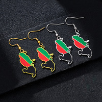 Boucles d'oreilles pendantes de haute qualité en acier inoxydable, style ethnique, tendance, accessoires de voyage pour femmes, motif drapeau de la Martinique