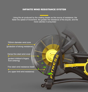 Bicicleta estática con ventilador, bicicleta de ejercicio, máquina de cardio para gimnasio, bicicleta de fitness, bicicleta de spinning con resistencia al viento - Product Image 5
