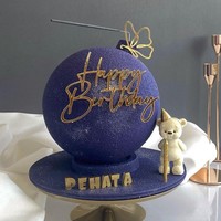 Neue Design-Seite Alles Gute zum Geburtstag Cake Topper Gold Acryl Cupcake Backwerk zeuge Seite Kuchen Dekorationen für Boy Girl Party Supplies