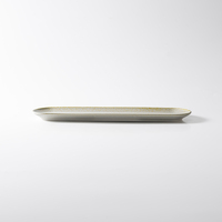 Assiettes longues personnalisées en céramique haut de gamme pour restaurants, événements traiteur, assiettes à sushi blanches crème, vaisselle en porcelaine