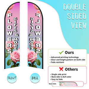 2.5*11.5 FT FLOWERS High Quality Custom Feather <b>Flags</b> Beach <b>Flag</b> for Beach Party and Advertising Promotions - Product Image 2