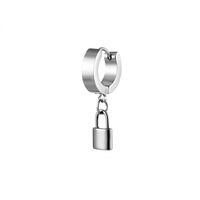 Différents Types de forme unisexe couleur noire boucle d'oreille en acier inoxydable pour femmes hommes boucle d'oreille Punk gothique