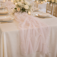 Tissu en maille de polyester perlé doux pour voile de mariée, chemin de table, superposition de robe, jupe de fête, usage textile pour vêtements