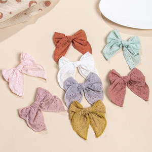 <span class=keywords><strong>4</strong></span>英寸寓言蝴蝶结尼龙头带女婴刺绣Knotbow发夹学步头饰儿童发饰 - Product Image 2