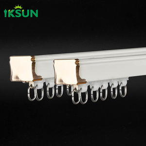 IKSUN Rail de rideau de montage au plafond en aluminium de luxe Rails de rideau muets Supports de montage Poteaux de rideau Pistes et accessoires - Product Image 1