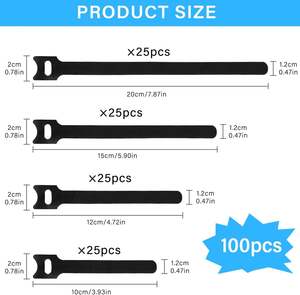 Correa de sujeción de cables ajustable con gancho y bucle de doble cara autoadhesiva ecológica al por mayor de fábrica - Product Image 3