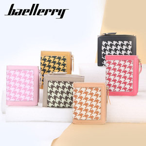 Baellerry Women's <b>Wallet</b> Pu Leather Houndstooth Pattern Short Zipper <b>Wallet</b> Multifunctional Card <b>Holder</b> Everyday Use - Product Image 4