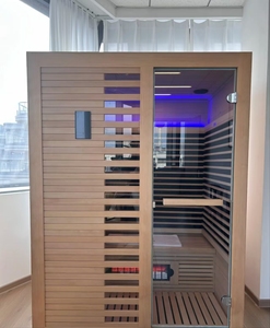 <span class=keywords><strong>Sauna</strong></span> Hemlock Modern untuk 2 Orang dengan Ruang Luas, Kayu Cedar Merah, Inframerah Jauh Spektrum Penuh, Ruang <span class=keywords><strong>Sauna</strong></span> Hemlock untuk 2 Orang - Product Image 1