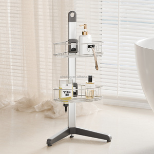 Estante Esquinero de Acero Inoxidable para Baño WIREKING, Cesta de Almacenamiento para Baño, Estante para Ducha con Ganchos - Product Image 1