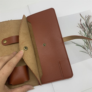 Large capacity leather data <b>cable</b> storage roll bag, travel storage digital product storage bag, foldable <b>charging</b> <b>cable</b> bag - Product Image 2