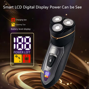 เครื่องโกนหนวดไฟฟ้าแบบชาร์จ USB สำหรับผู้ชาย กันน้ำ IPX6 ใช้ได้ทั้งแบบเปียก/แห้ง พร้อมที่กันจอนแบบป๊อปอัพ ใบมีดสามชั้น - Product Image 3