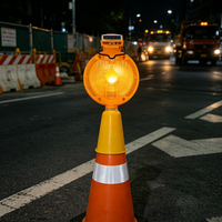Lampu Peringatan Industri Tenaga Surya dengan Sinyal Lalu Lintas Konstruksi Berkedip, Visibilitas 2 Sisi, Lampu Lalu Lintas Berkedip Tenaga Surya