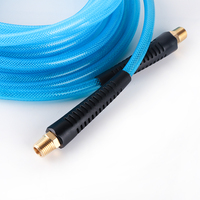 Tuyau d'air pneumatique renforcé en PU, diamètre intérieur 1/4 pouce, 25, 50, 100 pieds, avec raccords pivotants en laiton 1/4 NPT pour compresseur d'air
