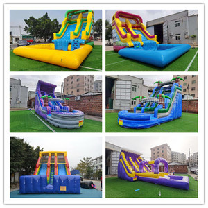 PVC thương mại trượt nước bơm hơi với hồ bơi trẻ em 'công viên giải trí trượt nước bơm hơi - Product Image 2