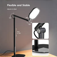 Lampe de bureau LED à hauteur réglable et intensité variable pour le bureau à domicile, les vidéoconférences et les postes de travail