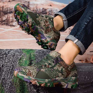 Bottes tactiques pour hommes, chaussures de randonnée en nylon à lacets, design camouflage, imperméables, semelle antidérapante - Product Image 1