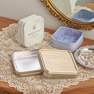 Premium Aluminum Jewelry Storage Box Square Color Printed Airtight Portable <b>Ring</b> Earring Container for Travel Home Use - Product Image 1