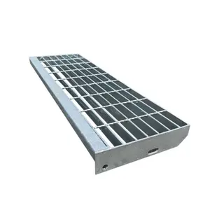 Hot Dip Galvanized Steel Grating Stair Tread High Load Anti-corrosion Anti Slip Outdoor Stair Treads
