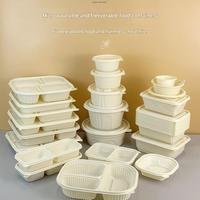 Contenants à emporter écologiques et biodégradables en amidon de maïs, boîtes à emporter jetables, bols à déjeuner jetables, compatibles micro-ondes