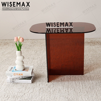 WISEMAX FURNITURE Table basse ovale en acrylique au design nordique contemporain Table centrale combinée pour le salon pour la maison et l'hôtel