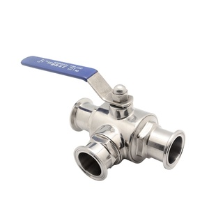COVNA ลดราคาพิเศษ DN20 3/4" วาล์วบอลแบบ 3 ทางชนิด L-Port สำหรับงานสุขภัณฑ์  ข้อต่อแบบ Tri Clamp, สแตนเลส 316, คันโยก - Product Image 2
