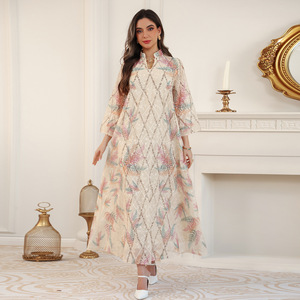 Vestido Estampado AB511, Nuevo Estilo 2026, Vestido Largo Elegante para Mujer, Moda Árabe de Oriente Medio - Product Image 5