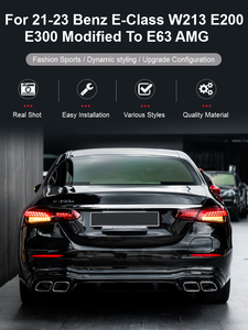 ส่วนปลายท่อไอเสียรถยนต์สำหรับรถ Mercedes Benz 2017-2023 E260 E200 E300L ไป E63S ด้านหลังตัวกระจายแสงสี่เหลี่ยม304สแตนเลส - Product Image 3