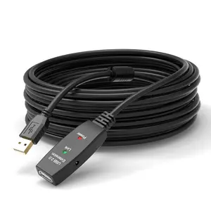 5M 7.5M 10M 15M 20M 25M 30M USB 2.0 USB2.0 aktif tekrarlayıcı uzatma erkek dişi kablo ile DC Jack sinyal güçlendirici yonga seti IC