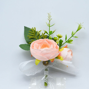 Ramillete de muñeca, pulsera de pulsera y conjunto de ojal para hombre para boda, accesorios de flores, decoraciones de traje de Graduación - Product Image 4
