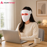 Masque LED AZURE Professional 665nm 460nm 850nm 1064nm 236 LED noir avec commande vocale intelligente, appareil de photothérapie