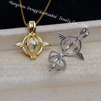 Pendentif Cage à Oiseaux en Argent S925 pour Femme, Pendentif Cage en Forme de S, Cage 8mm 10mm, Pendentif Perle Non Perforée, Breloque Bijoux DIY