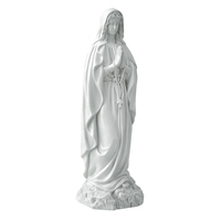 Statue élégante en résine de la Vierge Marie blanche avec pose de prière et chapelet, cadeau religieux pour les fidèles catholiques chrétiens
