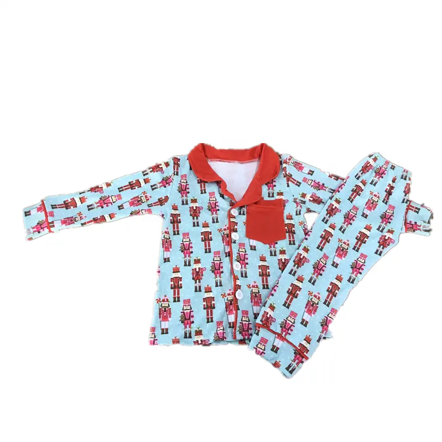Boutique Kids Pyjama Set Rode Kerst Soldaat Speelgoed Vest Pyjama Kids Kleding Jongens Pyjama