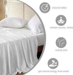 ชุดเครื่องนอนป้องกันไฟฟ้าสถิตย์ ผ้าปูที่นอนใยฝ้ายออร์แกนิกผสมใยเงิน 5% พร้อมผ้าปูที่นอนรัดมุมและปลอกหมอน - Product Image 4