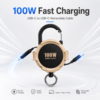 ODM Benutzerdefiniertes Farbiges 100W Einziehbares Typ-C-Kabel mit Beidseitigem Zugdesign
