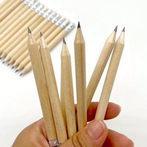 Crayon de golf hexagonal miniature en bois naturel de 3,5 pouces, personnalisé avec logo promotionnel, en gros, pas cher, avec mine noire, pour le bureau et l'école - Product Image 1