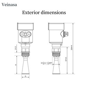 جهاز قياس مستوى الرادار بالموجات فوق الصوتية فيناسا XS-RDLE-<span class=keywords><strong>4</strong></span>، 20 مللي أمبير، مدى 30 متر، دقة 3 ملم، مصنوع من البلاستيك لقياس مستوى المياه/السوائل ومستوى الأنهار - Product Image 4