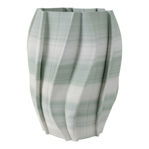 Vaso in ceramica scolpito, moderno, stampato in 3D, per l'arredamento del soggiorno. - Product Image 3