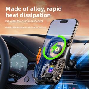 Chargeur de voiture sans fil à charge rapide 50W - <span class=keywords><strong>Support</strong></span> de téléphone de voiture à capteur infrarouge intelligent ABS+PC pour grille d'<span class=keywords><strong>a</strong></span>ération <span class=keywords><strong>Mercedes</strong></span> Benz - Product Image 3