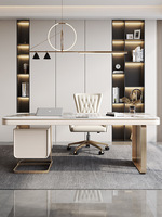 Bureau à domicile Bureau et chaises Bureau de travail design de luxe en pierre Mobilier de table de bureau moderne
