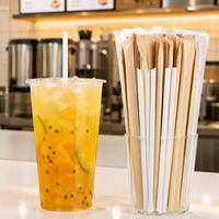 Pailles compostables en PLA à base de marc de café, pailles jetables pour cafés, fêtes, café glacé, jus et boissons froides