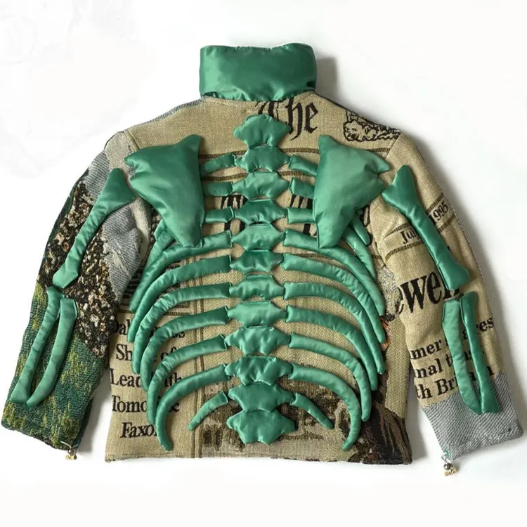 High Quality Winter Warm Chaquetas Para Hombres Custom Design Puffer Skeleton Jacket Street Fashion Men's jacket