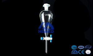 HDMED <strong>Separatory</strong> <strong>Funnel</strong>, Globe Shape, with Ground-in <strong>Glass</strong> Stopper and Stopcock - Product Image 2