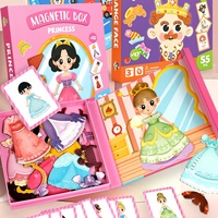 Autocollants magnétiques transfrontaliers pour habillage de personnages, jouet DIY à visages interchangeables pour enfants de 3 à 6 ans, boîte de puzzle magnétique éducative précoce