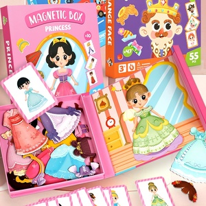 Autocollants magnétiques transfrontaliers pour habillage de personnages, jouet DIY à visages interchangeables pour enfants de 3 à 6 ans, boîte de puzzle magnétique éducative précoce - Product Image 1