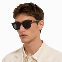 Lunettes de soleil de luxe en acétate de qualité supérieure, monture écaille de tortue, logo personnalisé, vente en gros de lunettes de soleil tendance