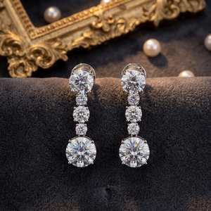 Pendientes de tuerca redondos de diamante cultivado en laboratorio Shivay Star, corte brillante, chapados en oro puro 100% y rodio, joyería de boda para mujer - Product Image 1