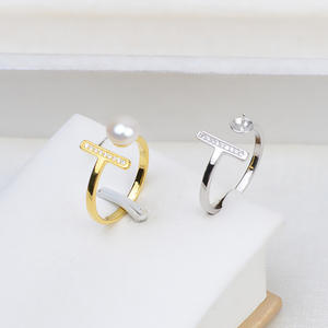 S925 Silver DIY Pearl Jewelry Accessories Female Open Ring with Hollow <b>Support</b> <b>Finger</b> Semi Finished 104 Ring - Product Image 1